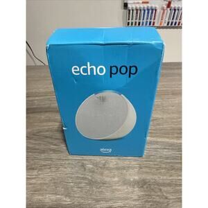 NIB Amazon Echo Pop Smart Speaker with Alexa Glacier White Factory Sealed!